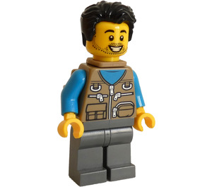 LEGO Adventurer con Negro Cabello corto y Bebé Carrier Minifigura