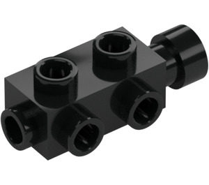 LEGO Negro Ladrillo 1 x 2 x 0.7 con Espigas en Lados (4595)