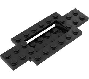 LEGO Negro Coche Base 10 x 4 x 2/3 con 4 x 2 Centre Well (30029)