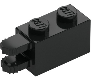 LEGO Negro Bisagra Ladrillo 1 x 2 Cierre con Dual Finger en Final Horizontal (30540 / 54672)