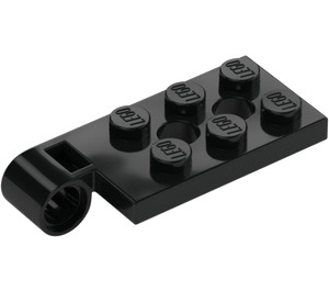 LEGO Negro Bisagra Placa Parte superior 2 x 4 con 6 Espigas y 2 agujeros de pasadores (43045)