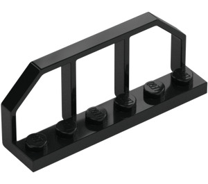 LEGO Negro Placa 1 x 6 con Tren Vagón Railings (6583 / 58494)