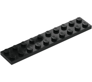 LEGO Negro Placa 2 x 10 (3832)