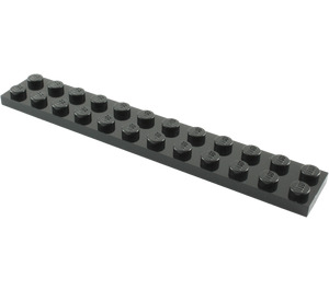 LEGO Negro Plato 2 x 12 (2445)