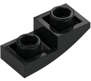 LEGO Negro Con pendiente 1 x 2 Curvo Invertido (24201)