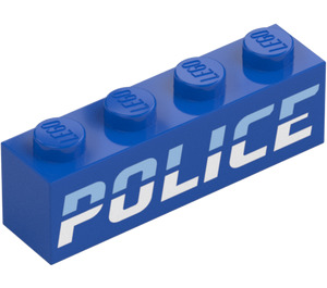 LEGO Ladrillo 1 x 4 con Slanted 'Policía' logo (1414 / 3010)