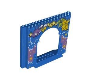 LEGO Panel 4 x 16 x 10 con Gate Agujero con Teddy Bears, Estrellas y Morado Clouds (15626 / 50142)