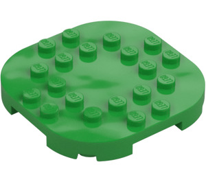 LEGO Verde brillante Placa 6 x 6 x 0.7 Circular Semicircle (66789)