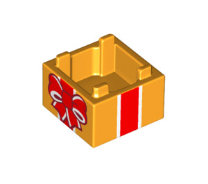 LEGO Caja 2 x 2 con rojo stripe con Bow (2821 / 103839)