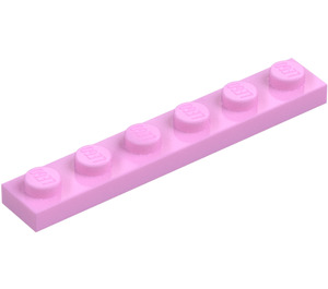 LEGO Rosa brillante Placa 1 x 6 (3666)