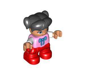 LEGO Child Figure Pink Parte superior con bow tie Modelo Doble figura