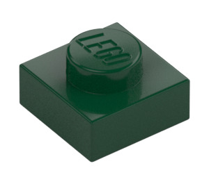 LEGO Verde oscuro Placa 1 x 1 (3024 / 30008)