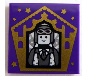 LEGO Morado oscuro Plana 2 x 2 con Chocolate Rana Carta Jocunda Sykes con ranura (3068)