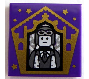 LEGO Morado oscuro Loseta 2 x 2 con Chocolate Rana Card Jocunda Sykes con ranura (3068)
