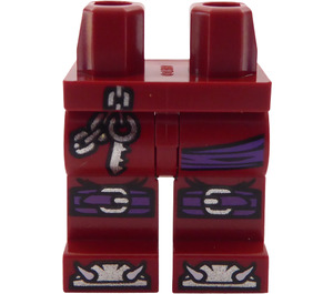 LEGO Caderas y piernas con Dark Morado Wraps y Plateado Toes (3815)