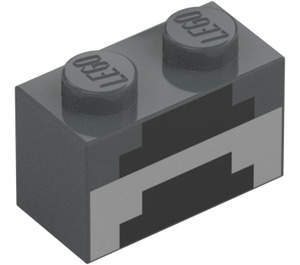 LEGO Ladrillo 1 x 2 con Minecraft Negro Lines con tubo inferior (3004 / 37227)