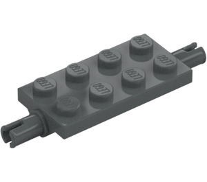 LEGO Gris piedra oscuro Placa 2 x 4 con Pins (30157 / 40687)