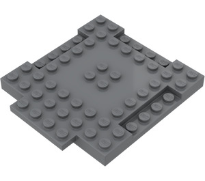 LEGO Gris piedra oscuro Placa 8 x 8 x 0.7 con Cutouts y Ledge (15624)