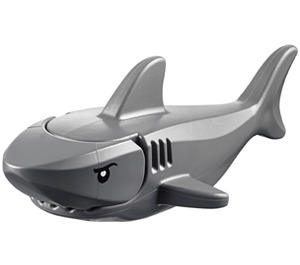 LEGO Gris piedra oscuro Tiburón con Gills y Negro Ojos con blanco Pupils