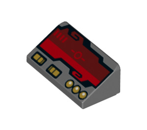 LEGO Gris piedra oscuro Pendiente 1 x 2 (31°) con Sensor Map y Control Display (19745 / 85984)
