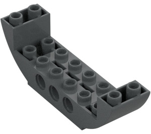 LEGO Gris piedra oscuro Con pendiente 2 x 8 x 2 Curvo Invertido Doble (11301 / 28919)