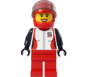 LEGO Conductor con Rojo Casco - Mujer Minifigura