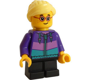 LEGO Chica con Dark Morado Chaqueta Minifigura