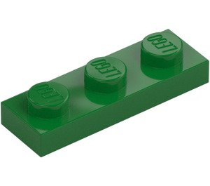 LEGO Verde Placa 1 x 3 (3623)