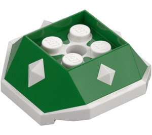 LEGO Verde Shell con Blanco Parte inferior y Picos (67931)