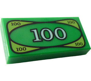 LEGO Verde Loseta 1 x 2 con 100 Cash con ranura (3069bpx7 / 82317)