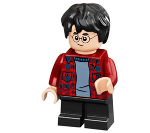 LEGO Harry Potter con Rojo oscuro Plaid Camisa y Negro Piernas Minifigura