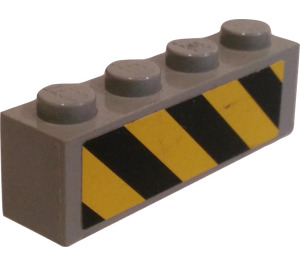 LEGO Ladrillo 1 x 4 con Danger Rayas Pegatina (3010)