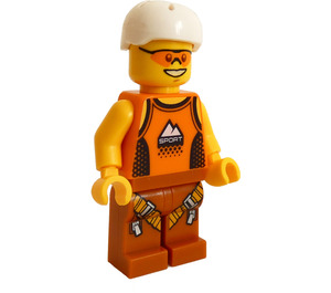 LEGO Hombre en Naranja Tank Parte superior y Casco Minifigura