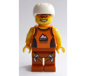 LEGO Man en Naranja Tank Parte superior y Casco Minifigura