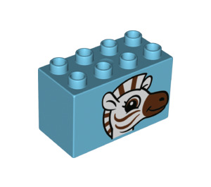 LEGO Duplo Ladrillo 2 x 4 x 2 con Zebra Cabeza (31111 / 43513)