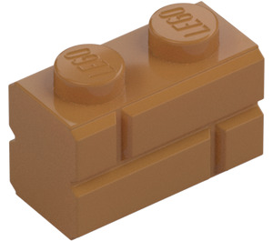 LEGO Carne oscura medio Ladrillo 1 x 2 con Embossed Bricks (98283)