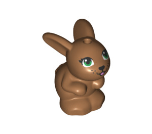 LEGO Carne oscura media Conejo con Green Ojos (36276)