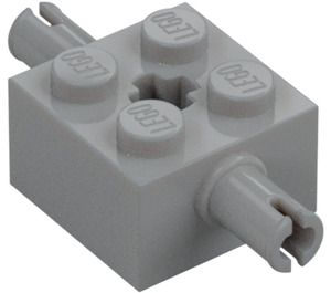 LEGO Gris piedra medio Ladrillo 2 x 2 con Pins y Axlehole (30000 / 65514)