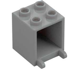 LEGO Gris piedra medio Contenedor 2 x 2 x 2 con espigas huecas (4345 / 30060)