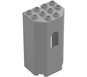 LEGO Gris piedra medio Panel 3 x 4 x 6 Turret pared con Ventana (30246)