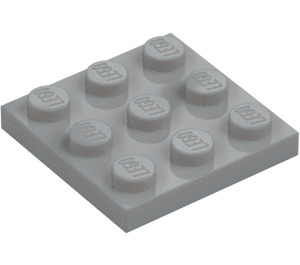 LEGO Gris piedra medio Placa 3 x 3 (11212)