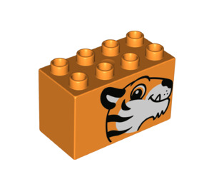 LEGO Duplo Ladrillo 2 x 4 x 2 con Tigre Cabeza (31111 / 43524)