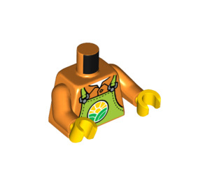 LEGO naranja Torso Shirt con Lime Bib Overalls con City Farm logo (973 / 76382)