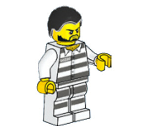 LEGO Prisionero con Negro Pelo Minifigura