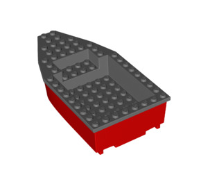 LEGO Boat 8 x 16 x 3 con Dark Stone gris Parte superior (28925)