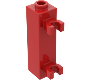 LEGO Rojo Ladrillo 1 x 1 x 3 con Vertical Clips (Espiga hueca) (42944 / 60583)