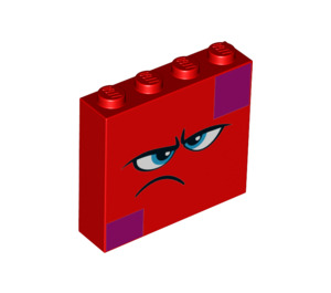 LEGO Ladrillo 1 x 4 x 3 con Angry Cara (49311 / 52097)