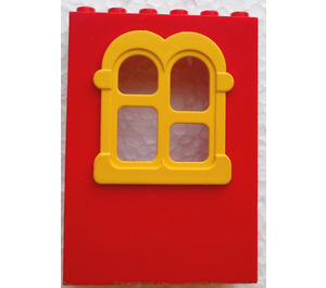 LEGO Fabuland Building pared 2 x 6 x 7 con Amarillo Squared Ventana