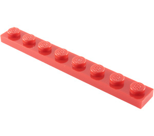 LEGO rojo Plato 1 x 8 (3460)