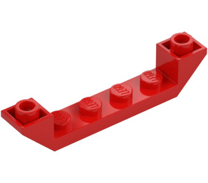 LEGO Rojo Con pendiente 1 x 6 (45°) Doble Invertido con Open Centro (52501)